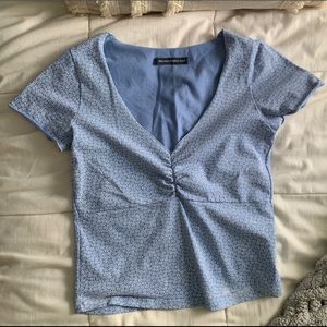 Blue Brandy Melville floral Gina top